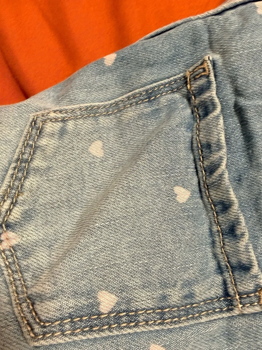 OshKosh B'gosh Light Blue Denim Heart-Print Overalls